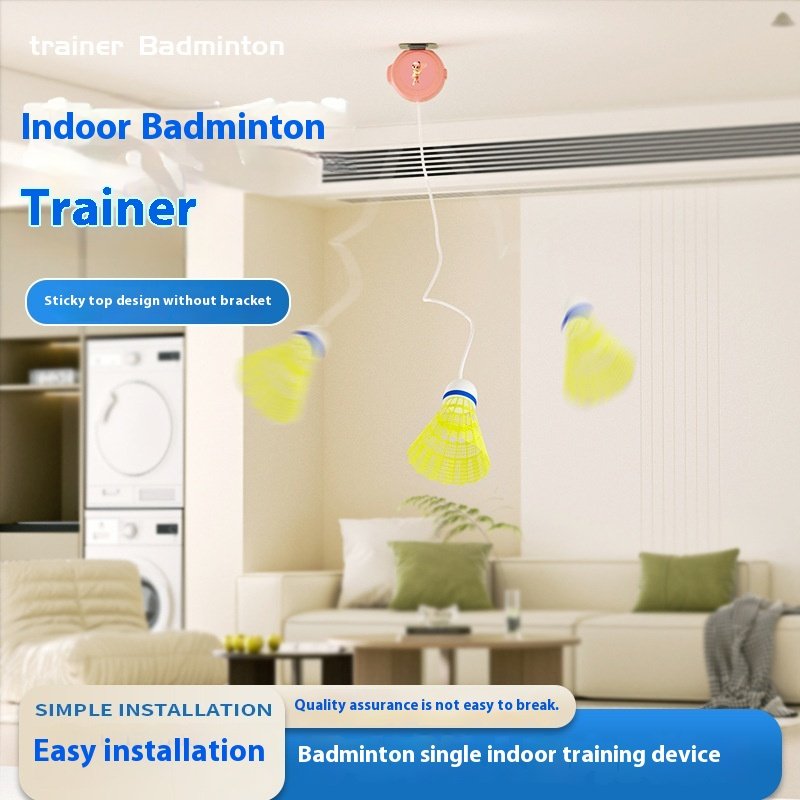 Badminton Trainer for Kids and Adults Indoor and Outdoor Single Exerciser Elastic Rotating Shuttlecocks for Play