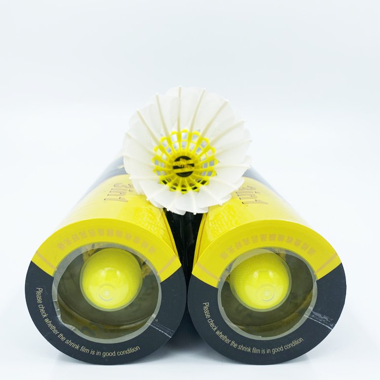 Custom Oem Hybrid Shuttlecock White Goose Feather 3 in1 Badminton Balls Pack of 12 with High Stability and Durability