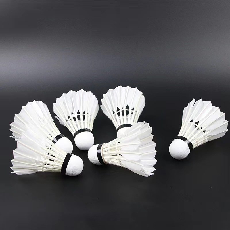 custom OEM badminton K-007 badminton goose feather shuttles light grey feather promotion badminton