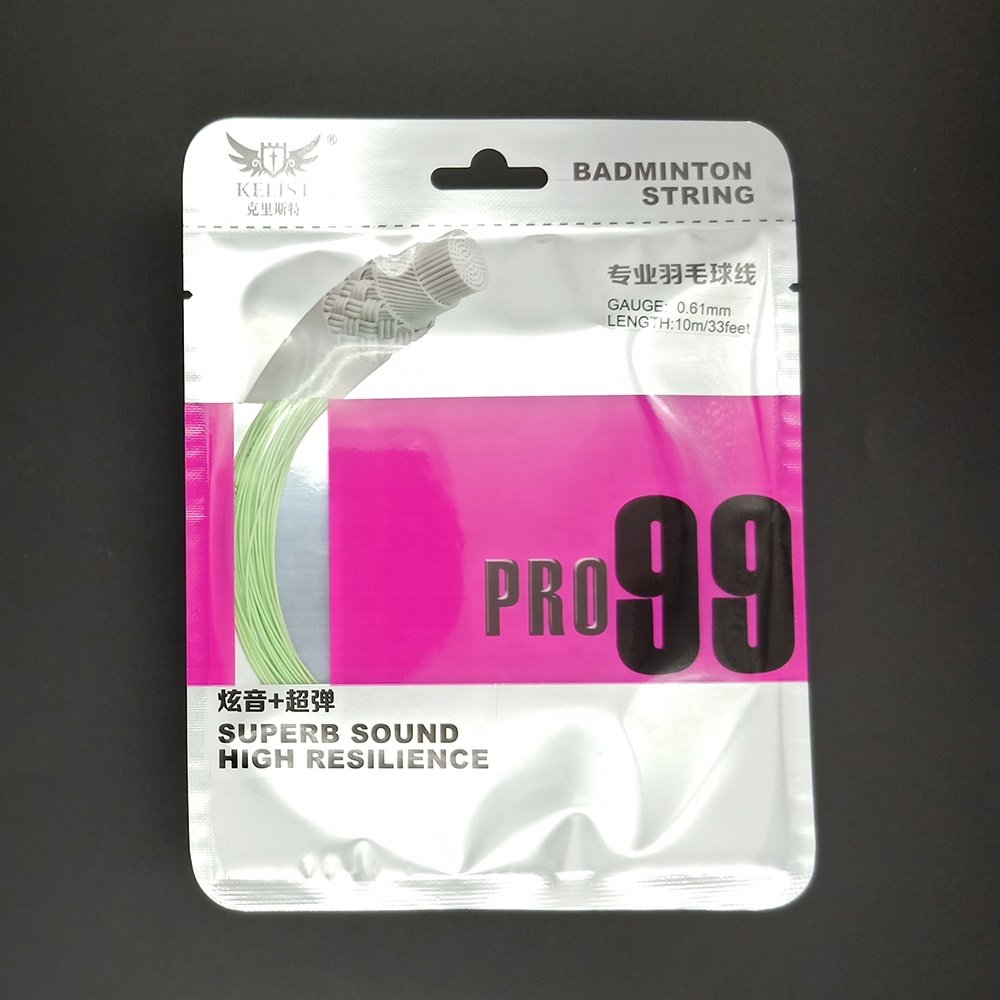 Top Sale Sweet Hitting Sound High Elasticity Customized Logo Printing PRO 99 0.61MM Badminton String Reel