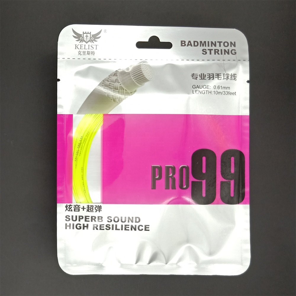 Top Sale Sweet Hitting Sound High Elasticity Customized Logo Printing PRO 99 0.61MM Badminton String Reel