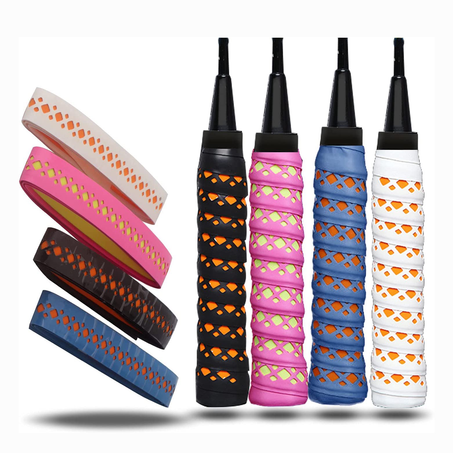 hot sale Racket Grip Anti Slip Perforated Super Absorbent PU Tennis and Badminton High-quality racket overgrip tape