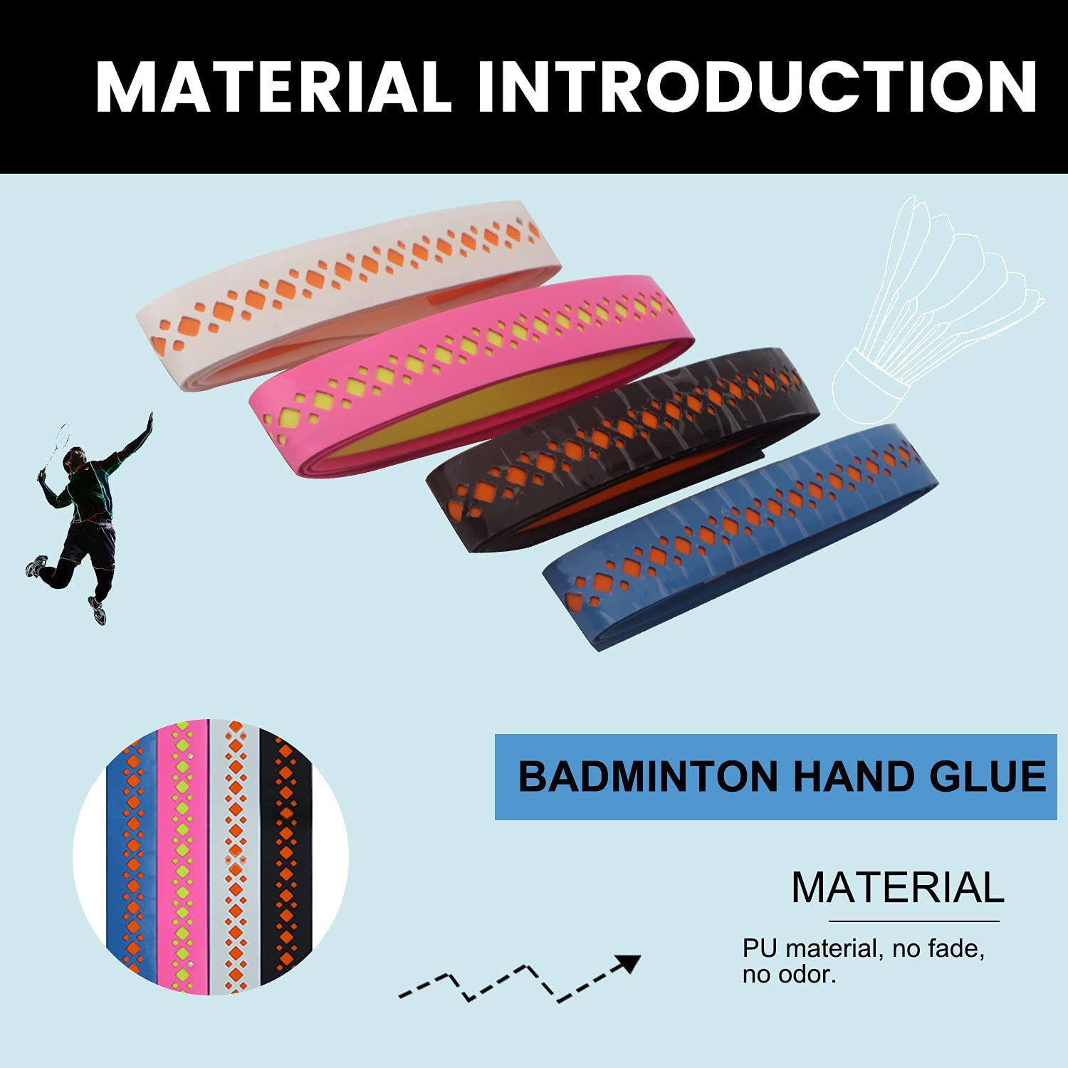 hot sale Racket Grip Anti Slip Perforated Super Absorbent PU Tennis and Badminton High-quality racket overgrip tape