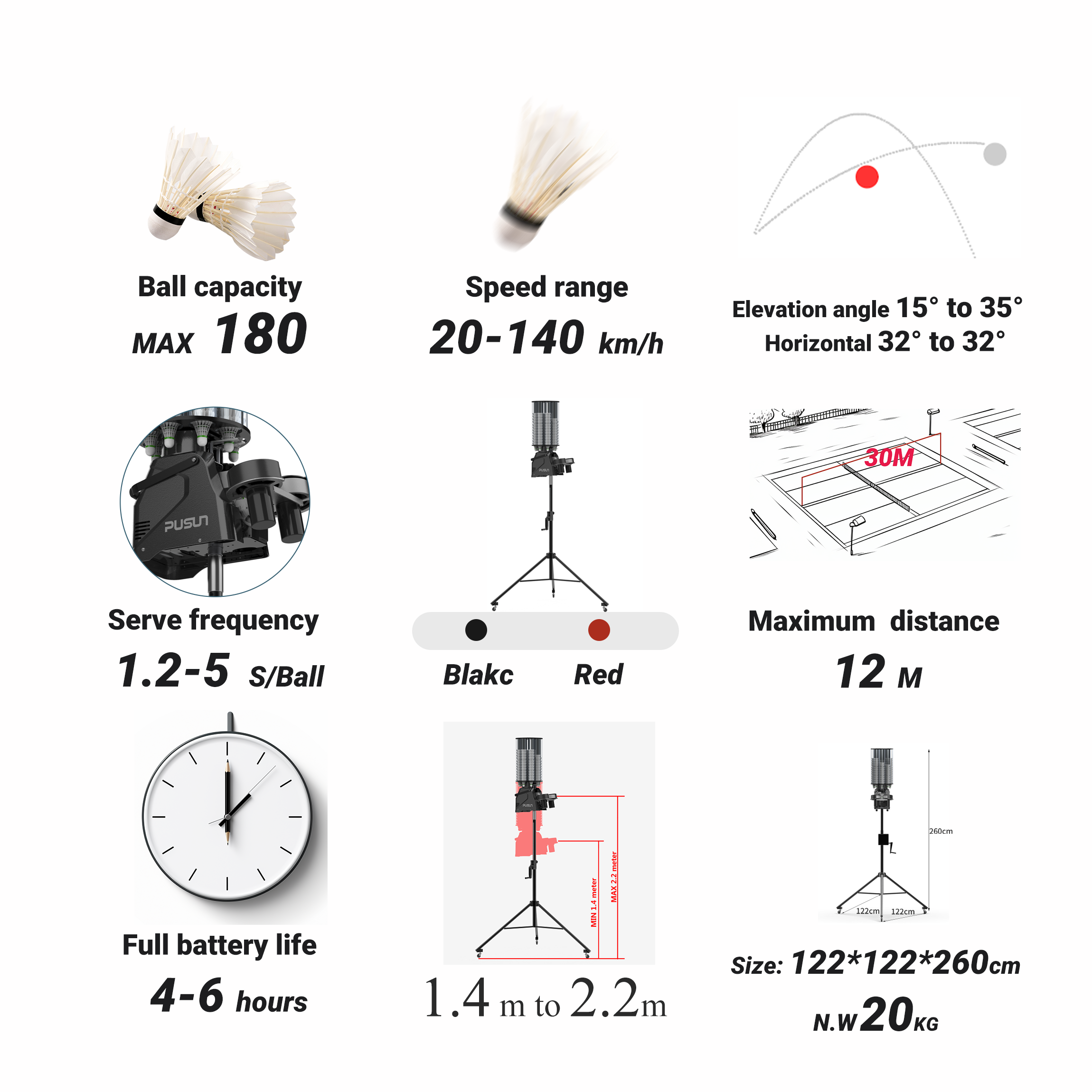Newest Intelligent badminton automatic service professional training High Shoot Speed Machine for Outside Practice