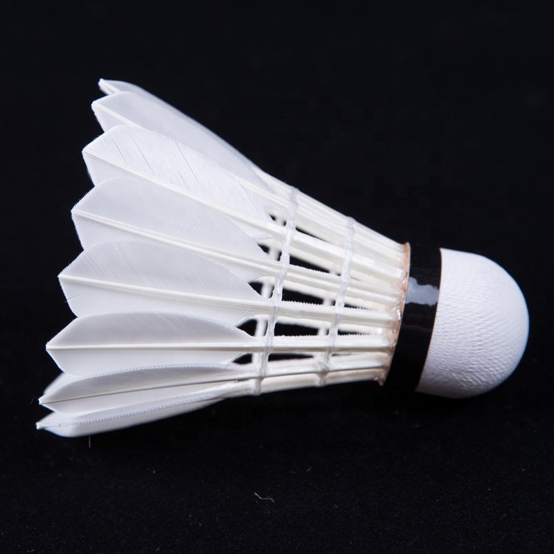 Wholesale Brand High Quality Reasonable Price Goose Feather Badminton Shuttlecocks Fashion White OEM Customized Head Logo Style