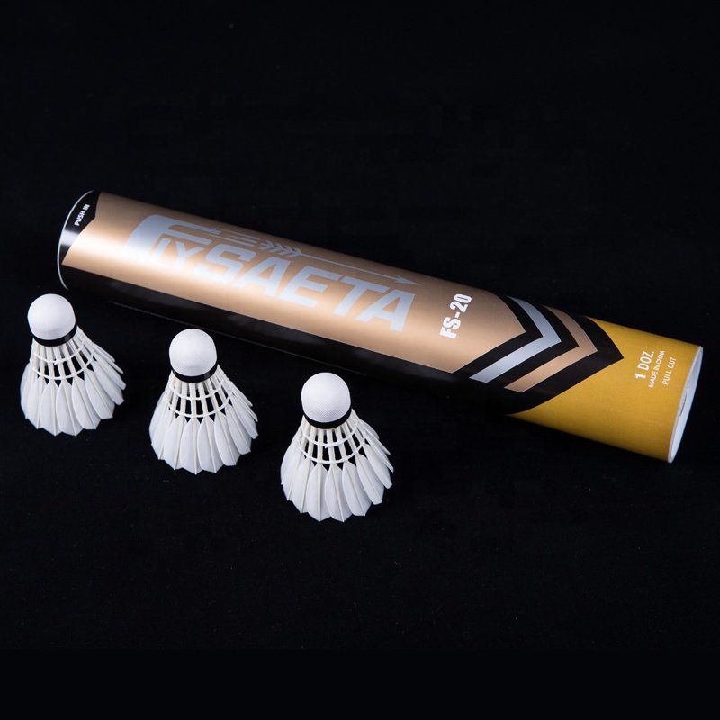 Wholesale Brand High Quality Reasonable Price Goose Feather Badminton Shuttlecocks Fashion White OEM Customized Head Logo Style