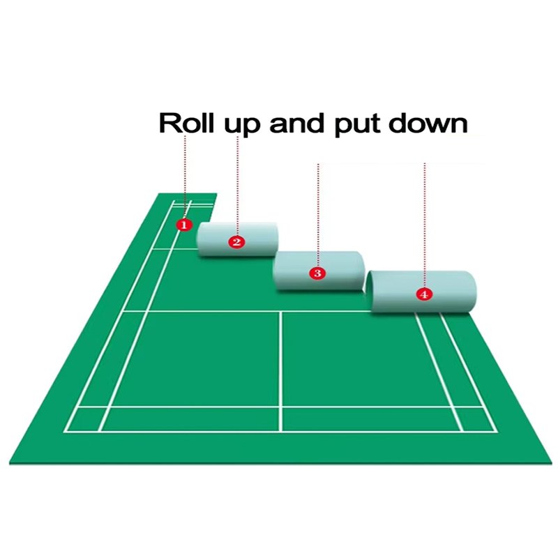 Best Vinyl PVC Material Sport Court Indoor Roll Mat Floor for Padel Sport Court Volleyball Shuttlecock Tennis Basketball Soccer
