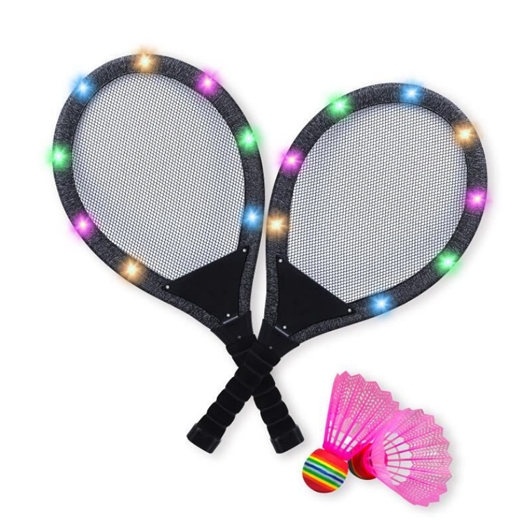 Children Education Summer Indoor Outdoor Sports Games Toys Interactive 7 Color Lights Racket Sport Set Toys For Kids