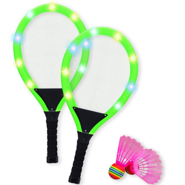 Children Education Summer Indoor Outdoor Sports Games Toys Interactive 7 Color Lights Racket Sport Set Toys For Kids