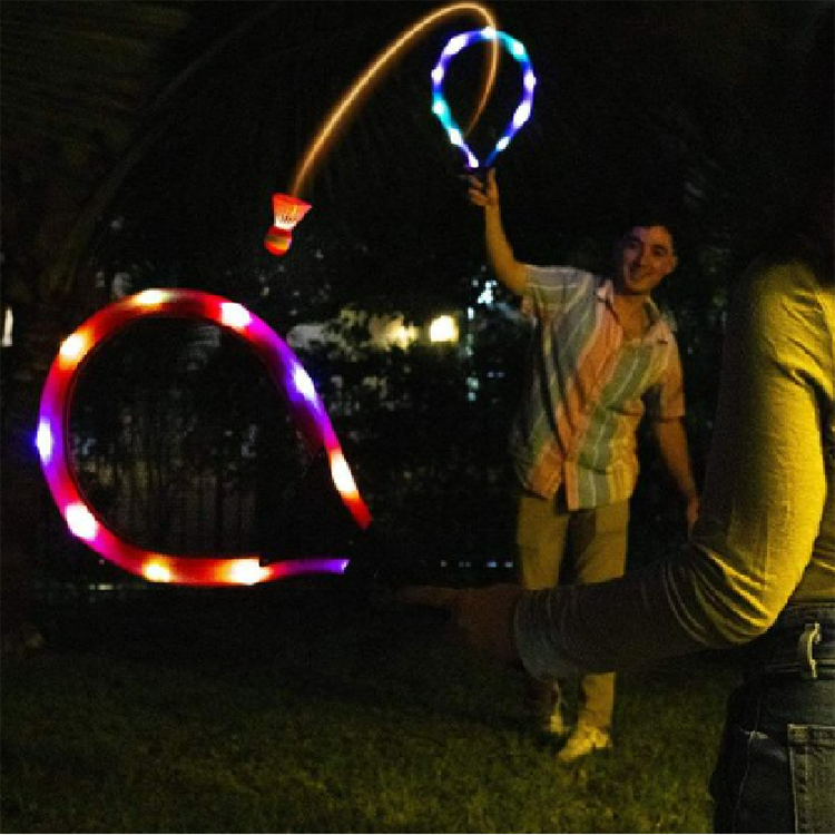 Children Education Summer Indoor Outdoor Sports Games Toys Interactive 7 Color Lights Racket Sport Set Toys For Kids