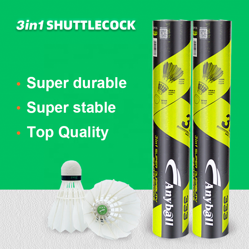 Anyball 333 singapore-shuttlecock durable duck feather training badminton shuttlecock