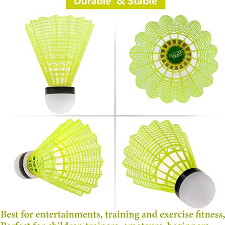 Badminton plastic durable nylon ball 6 pieces for indoor and outdoor stable wind proof training and competition