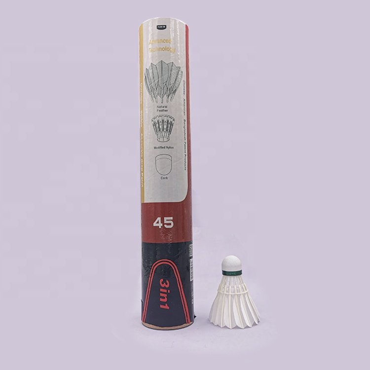 Competition Shuttles Stable Durable Training Sports Badminton Ball Natural Feather 3in1 Hybrid Badminton Shuttlecock
