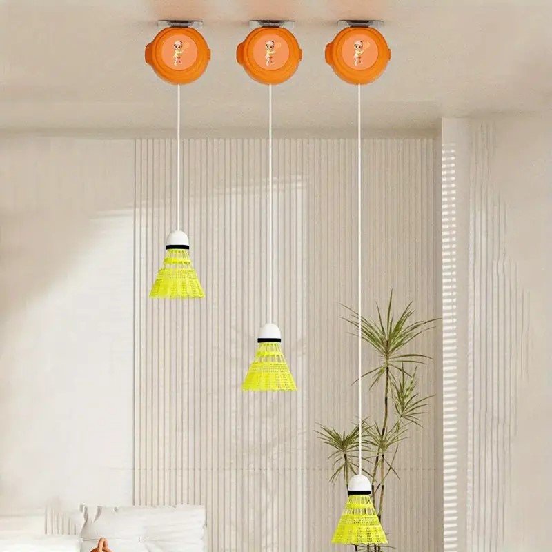 M0087 New Single Hanging Badminton Trainer Set Durable Nylon Shuttlecocks for Parent-Child Rebound Training Complete Equipment