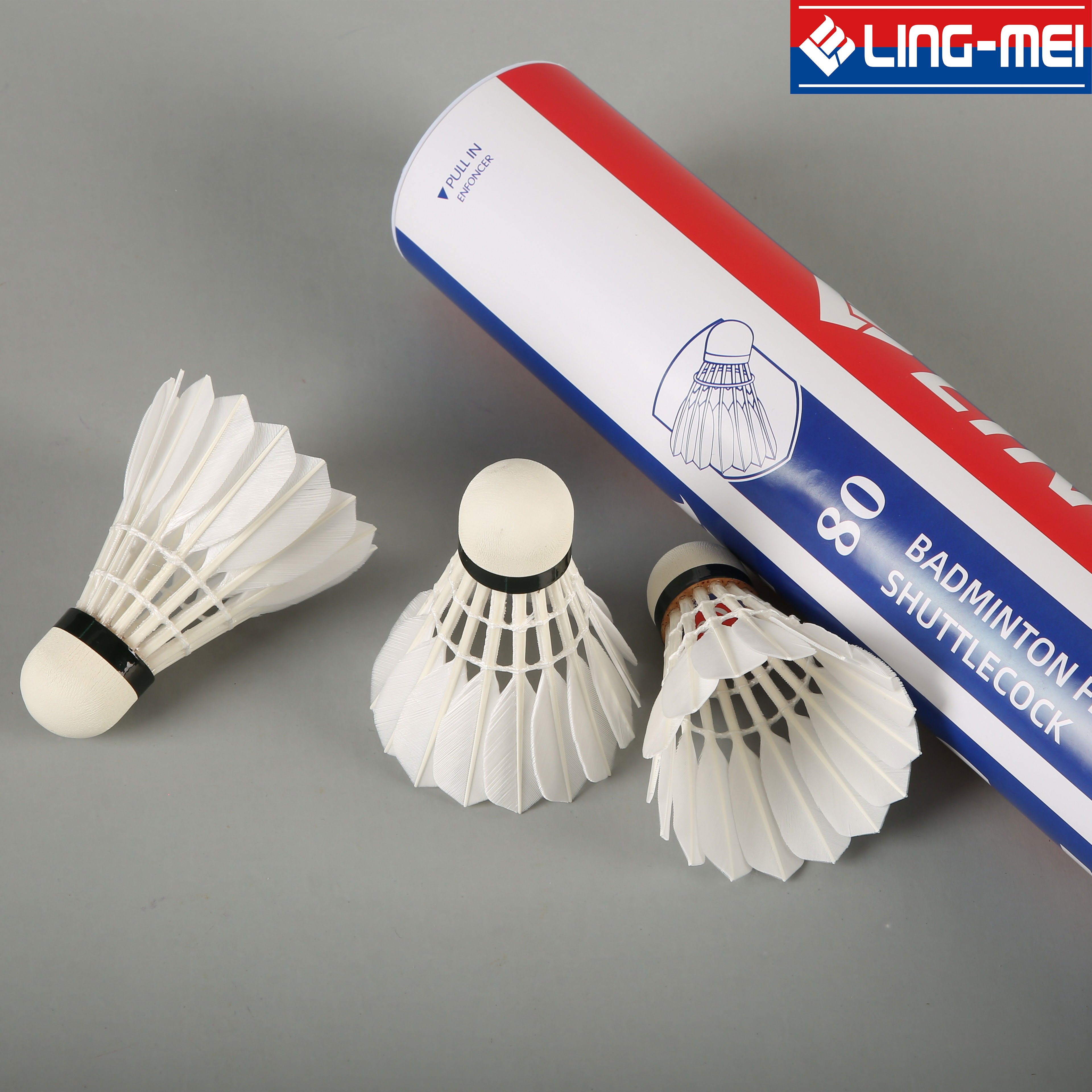 brand ling mei 80 badminton shuttlecocks for tournament as aeroplane shuttlecock eg1130