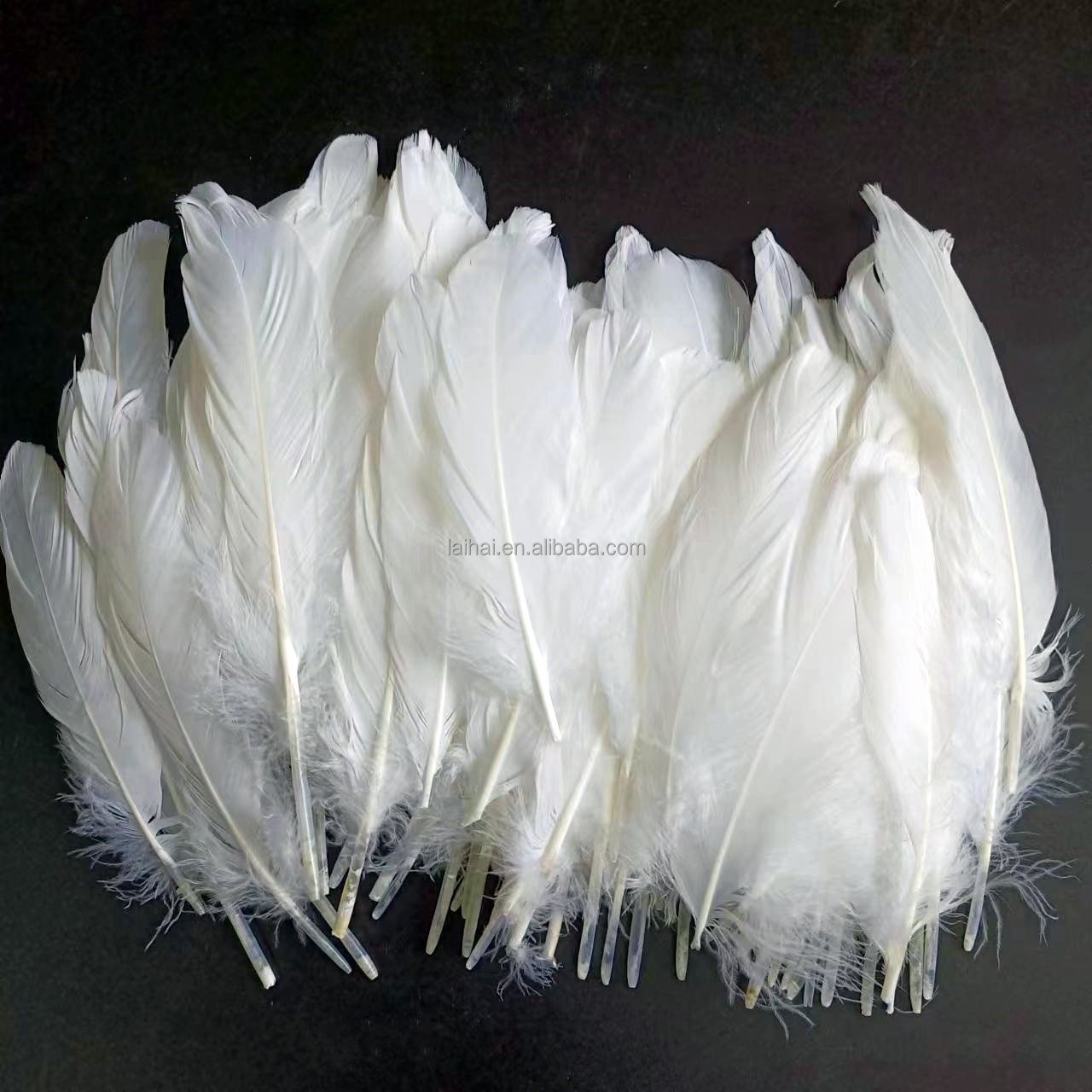 Wholesale Cheap 15-20cm Goose feathers natural white decor feather crafts duck feather for angel wing badminton decoration