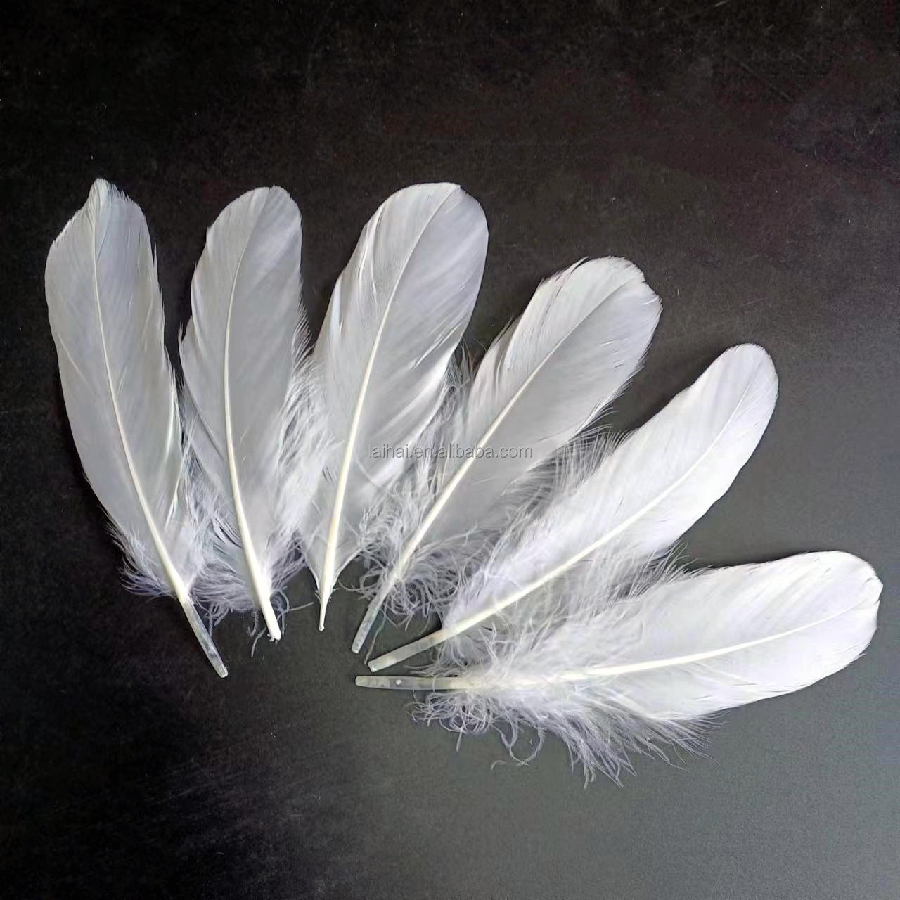 Wholesale Cheap 15-20cm Goose feathers natural white decor feather crafts duck feather for angel wing badminton decoration