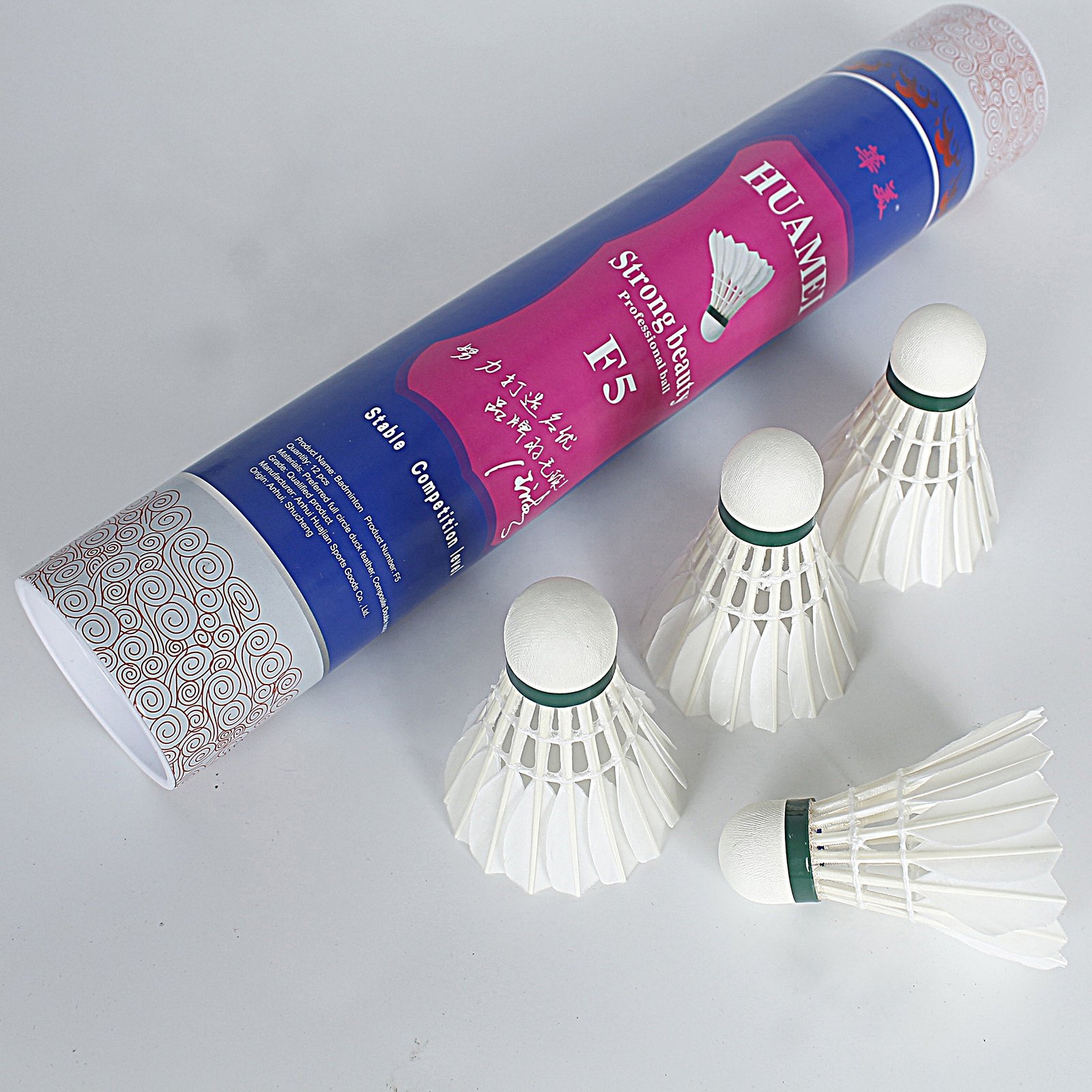 12 pcs/tube Shuttlecocks White Duck Feather 74-78 Speed Durable Badminton Ball Stable Flight Use For Training