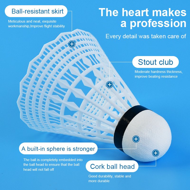 Badminton Shuttlecock oem/Badminton Shuttlecock/Soft White plastic Shuttlecocks for Hot-Sale