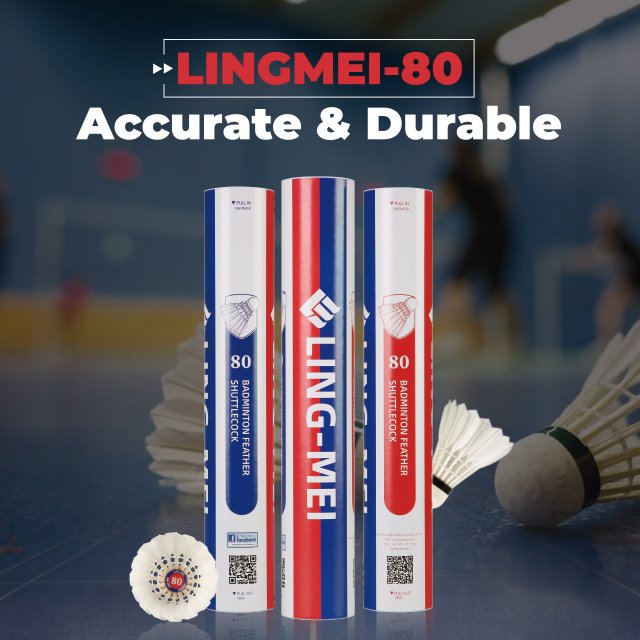 Lingmei 80 Class A Goose Feather Badminton Shuttlecock Quality Black for Tournament Use