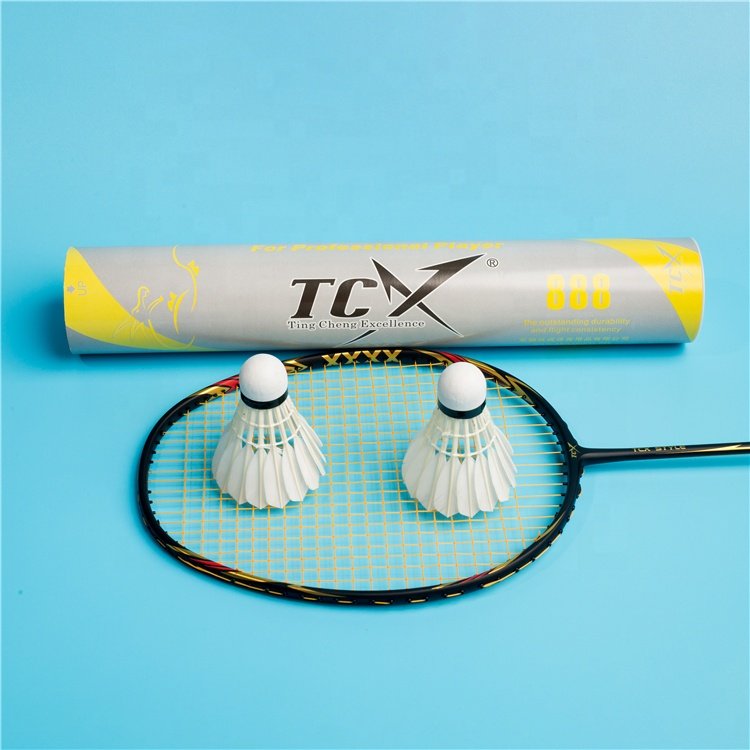 TCX888 High Quality and Durable Goose Feather Sandwich Cork Shuttlecock For Badminton Sports Training With Factory Price