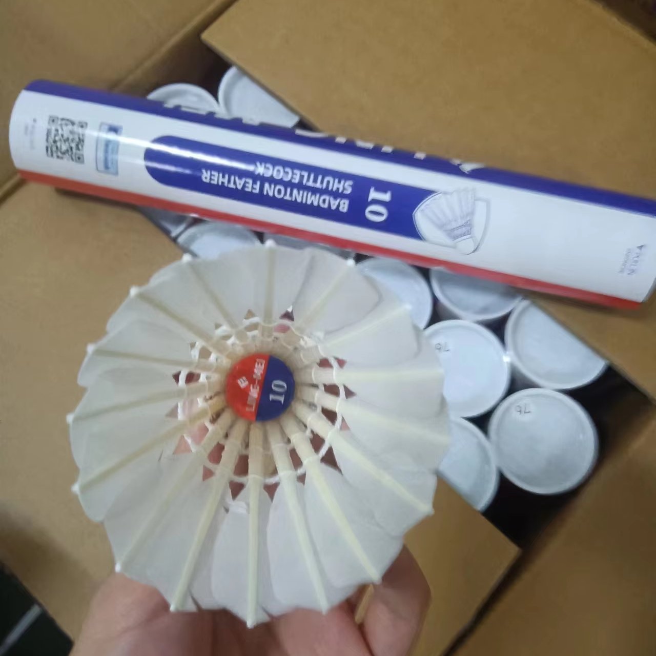 Wholesale Brand Durable Goose Feather Badminton Shuttlecocks Lingmei 10
