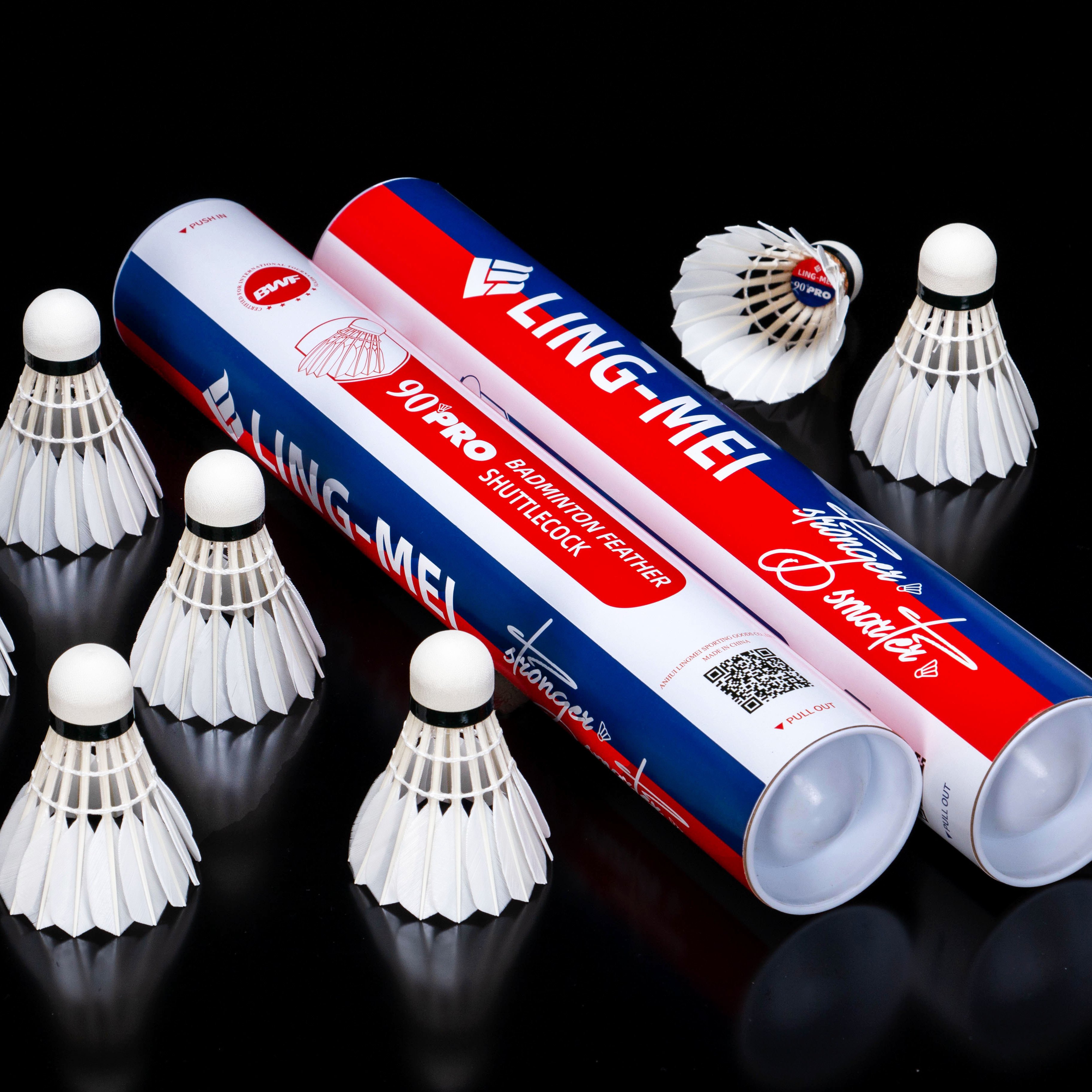 lingmei 90 Pro natural cork class a goose feather badminton shuttlecocks for tournament
