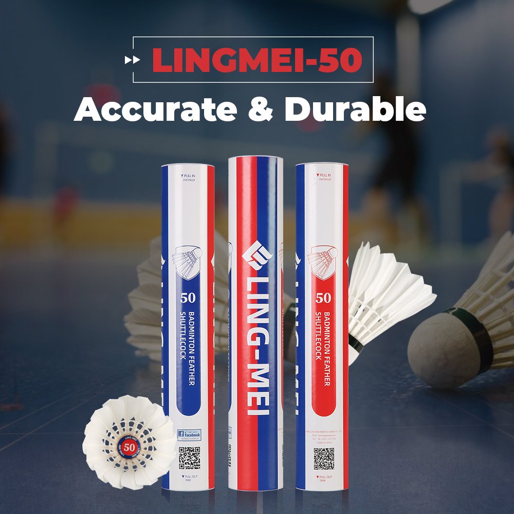 Top Quality Durable Duck Feather LINGMEI-50 Class A Duck Feather Training Indoor Outdoor 12 Pieces With Packaging Box