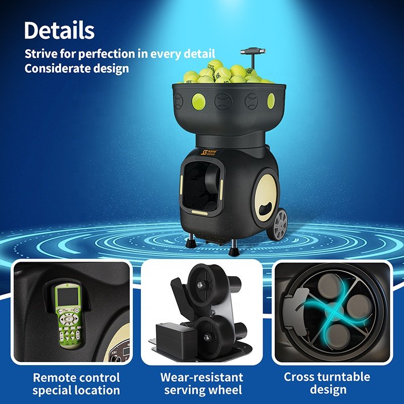 SIBOASI 2024 New T3 Tennis Ball Training Machine Shuttlecock Shooting Machine Tennisball Throwing Machine