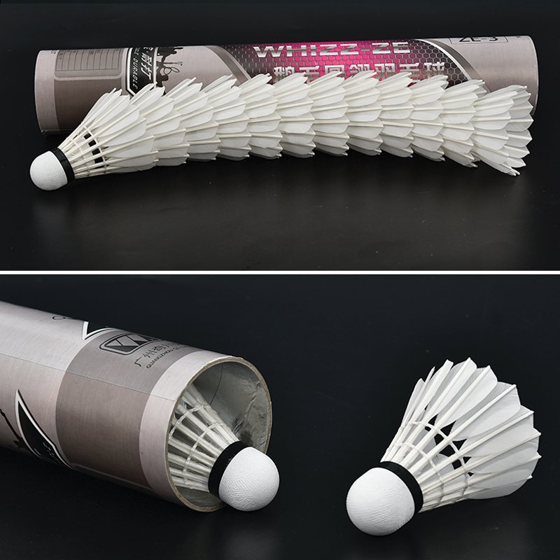 Wholesale price custom OEM brand goose durable feather shuttlecock badminton