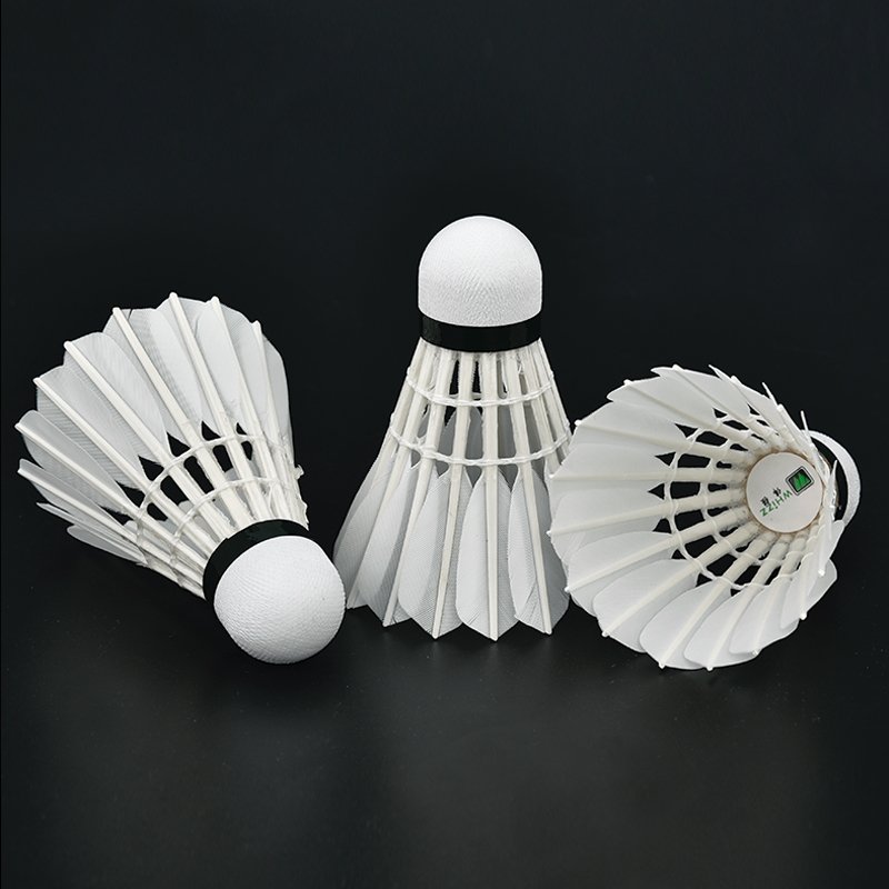 Wholesale price custom OEM brand goose durable feather shuttlecock badminton