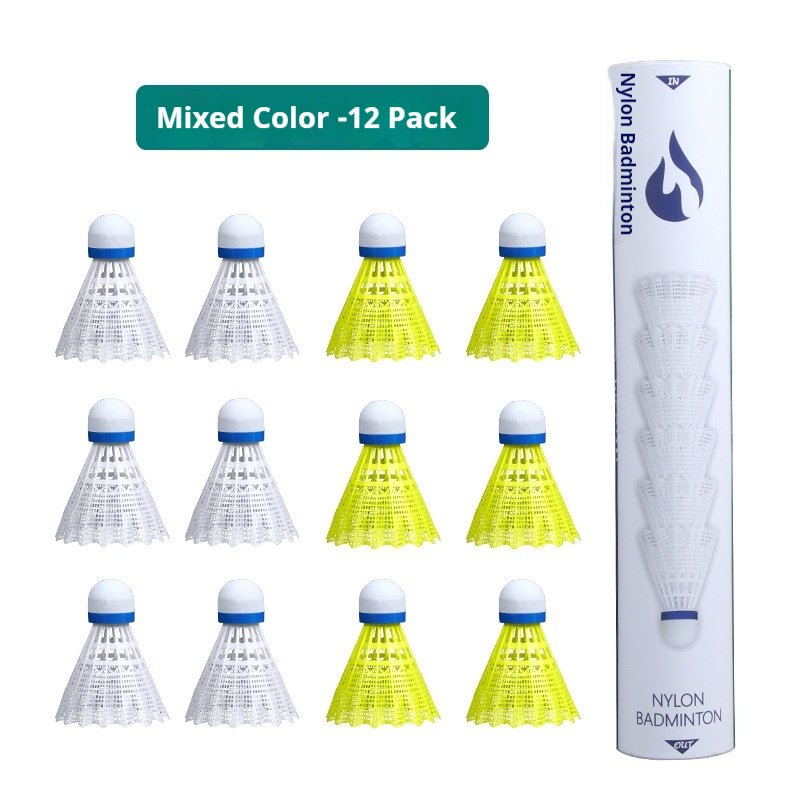High Quality +12 Pack Badminton Shuttlecocks Play Resistant with Goose Feather Goosehead Cork-Nylon Ball