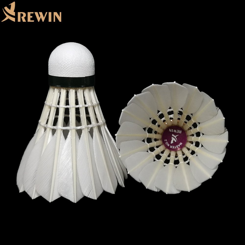 High Quality Tournament Grade Badminton with Natural Cork Master NO.2 Super Durable Class A Goose Feather Shuttlecocks for club