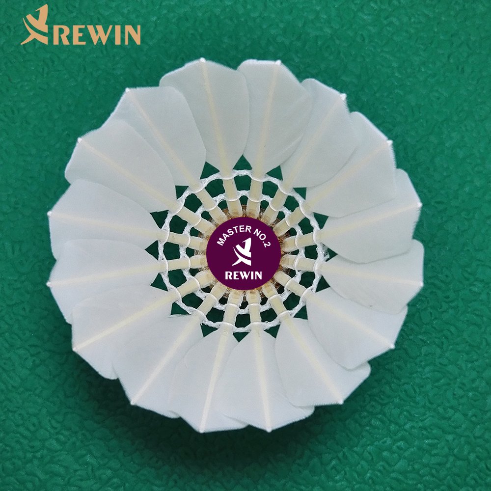 High Quality Tournament Grade Badminton with Natural Cork Master NO.2 Super Durable Class A Goose Feather Shuttlecocks for club