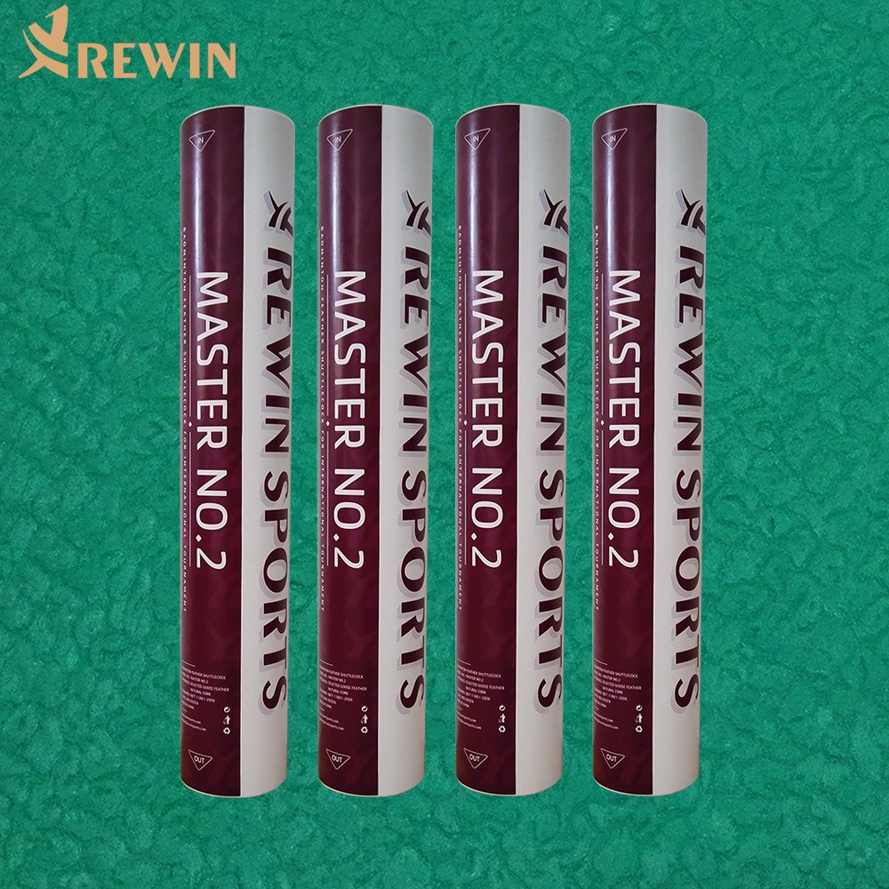 High Quality Tournament Grade Badminton with Natural Cork Master NO.2 Super Durable Class A Goose Feather Shuttlecocks for club