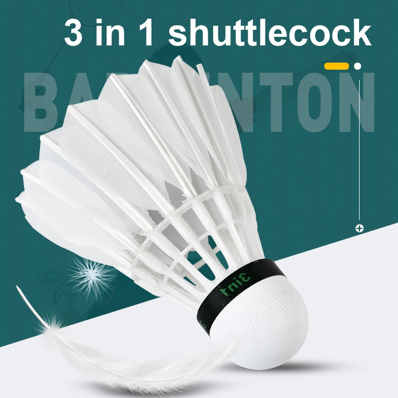 Whizz New Design Hybrid Nylon and Feather Badminton 3 in 1 Shuttlecock 12 Pcs White Badminton Balls Accept Customized Logo