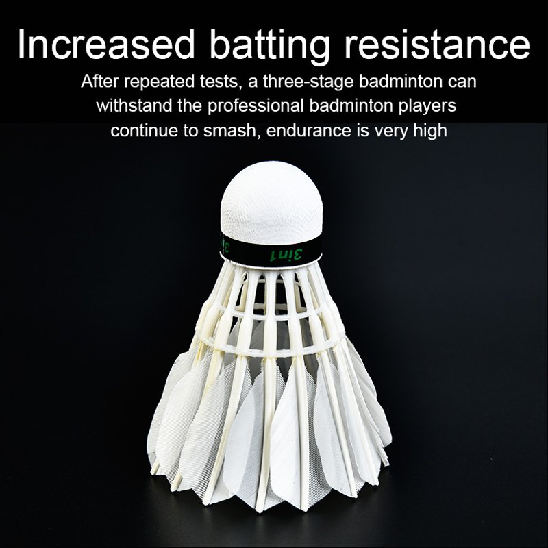 Whizz New Design Hybrid Nylon and Feather Badminton 3 in 1 Shuttlecock 12 Pcs White Badminton Balls Accept Customized Logo