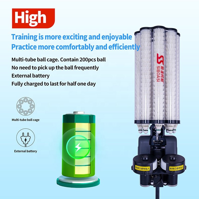 Low Price SIBOASI B7 Training Badminton Ball Machine Badminton Shuttlecock Feeder Machine