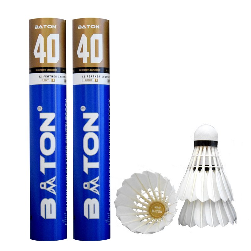 Baton 40 Durable Goose Feather Badminton Shuttlecock Factory Price