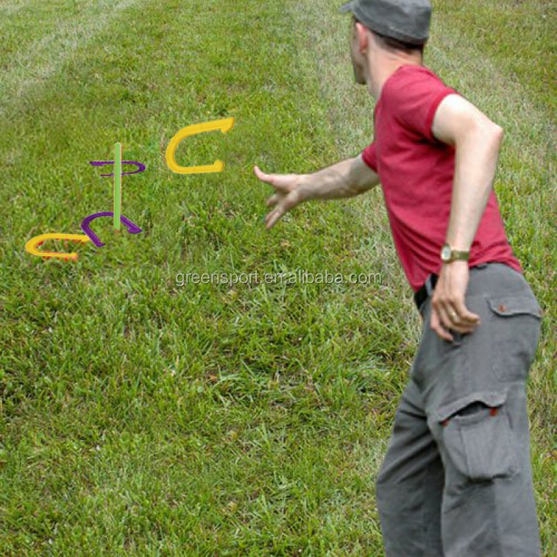 Multi outdoor sports game set 5 game combo set badminton flip toss catch ball horse shoe flying disc