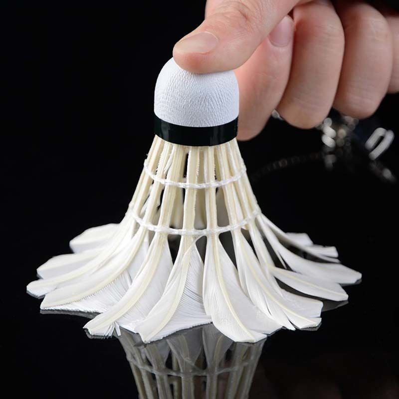 Factory Supply Windproof Durable Goose Feather Ball White And Black Outdoor Learning Training Badminton