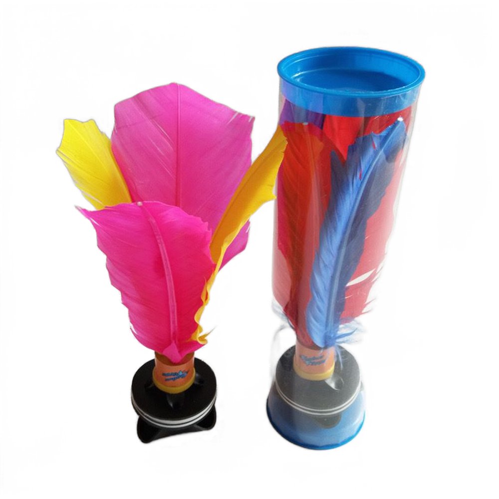 1 Pair Beach Ball Badminton Kick Shuttlecock Colorful Feather Chinese Jianzi for Foot Exercise Outdoor Games