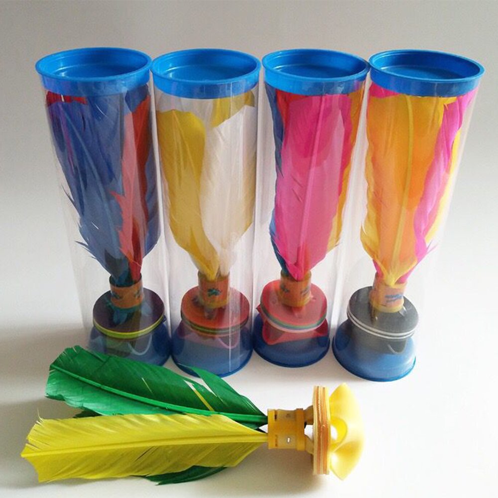 1 Pair Beach Ball Badminton Kick Shuttlecock Colorful Feather Chinese Jianzi for Foot Exercise Outdoor Games
