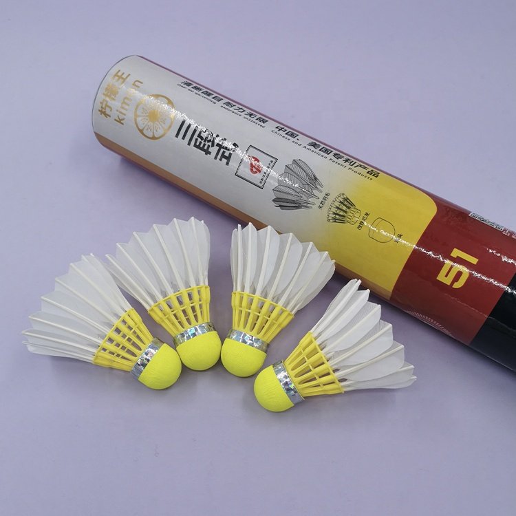High Stability Durability Training Yellow Color Class A Goose Feather Badminton Ball Shuttlecocks for Badminton Training