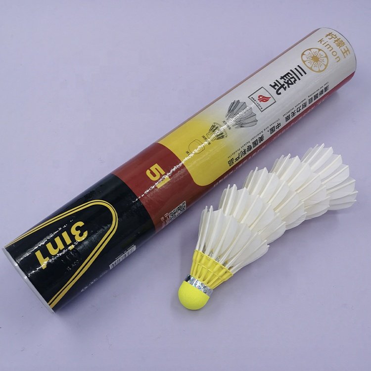 High Stability Durability Training Yellow Color Class A Goose Feather Badminton Ball Shuttlecocks for Badminton Training