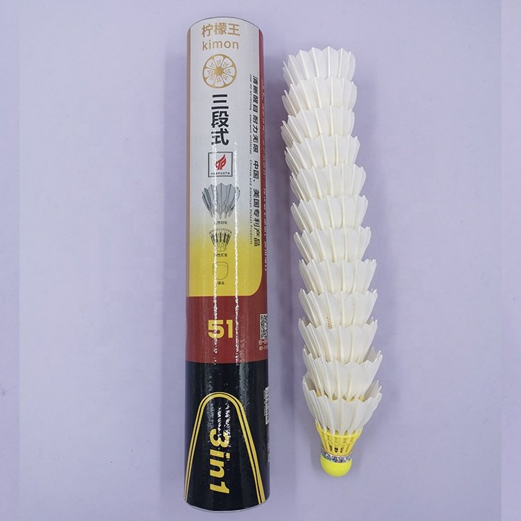 High Stability Durability Training Yellow Color Class A Goose Feather Badminton Ball Shuttlecocks for Badminton Training