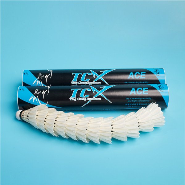 TCX BRAND TCX-ACE Durable Goose Feather 3 Layer Cork Badminton Shuttlecock for Professional Tounament with Good Price