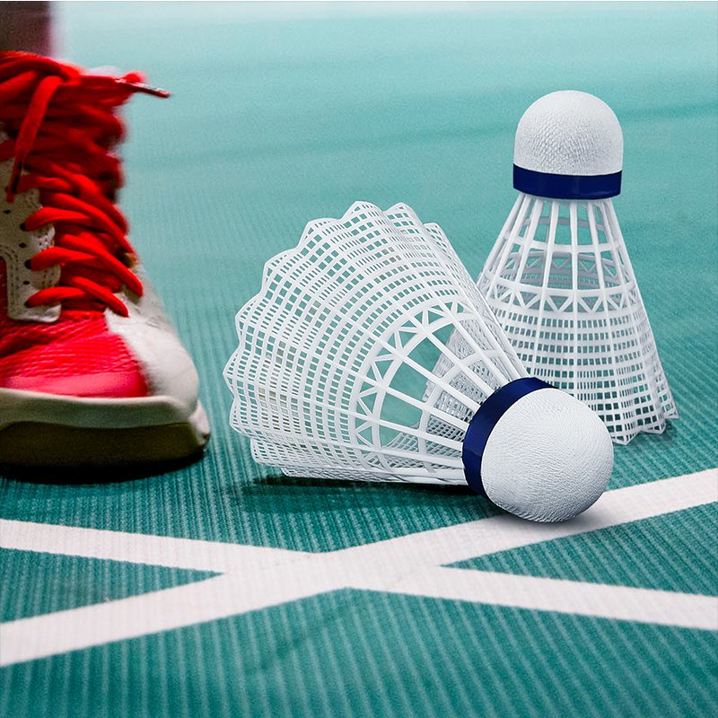 New arrive speed 76 plastic feather sliver white yellow nylon badminton shuttlecock