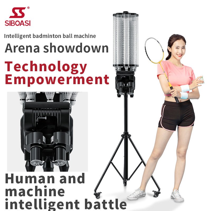 New Cheap B2000 Siboasi factory sell Cheap Portable Badminton Feeding Machine with Remote Control