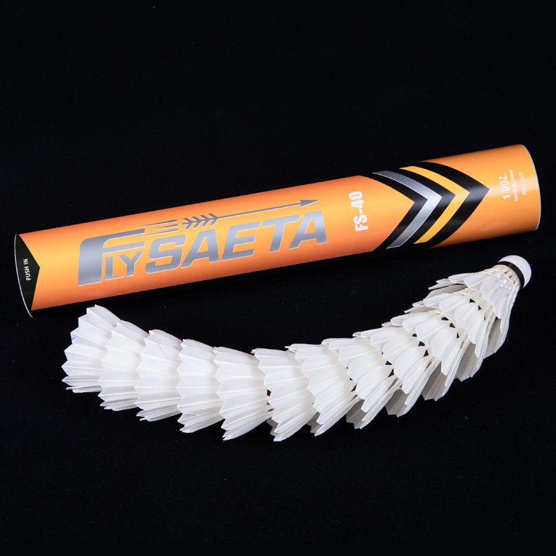 Grade A Goose Feather Badminton Shuttlecock Factory Supply OEM available 2-layer cork shuttlecock for Tournament Training